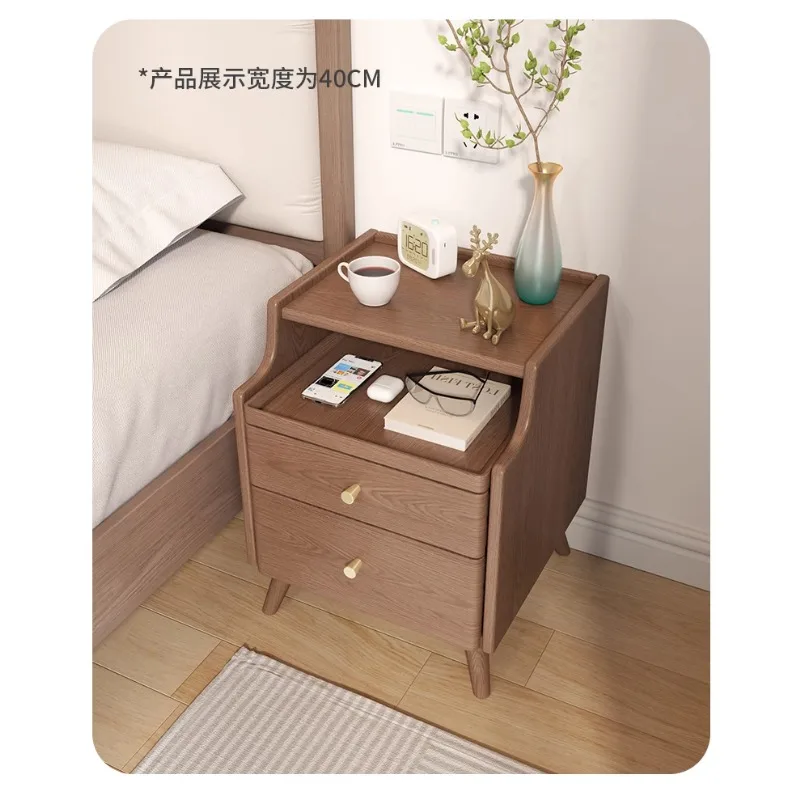 Solid wood bedside table Mini small bedside table 20 cm 30 cm Super narrow side cabinet Crack rack