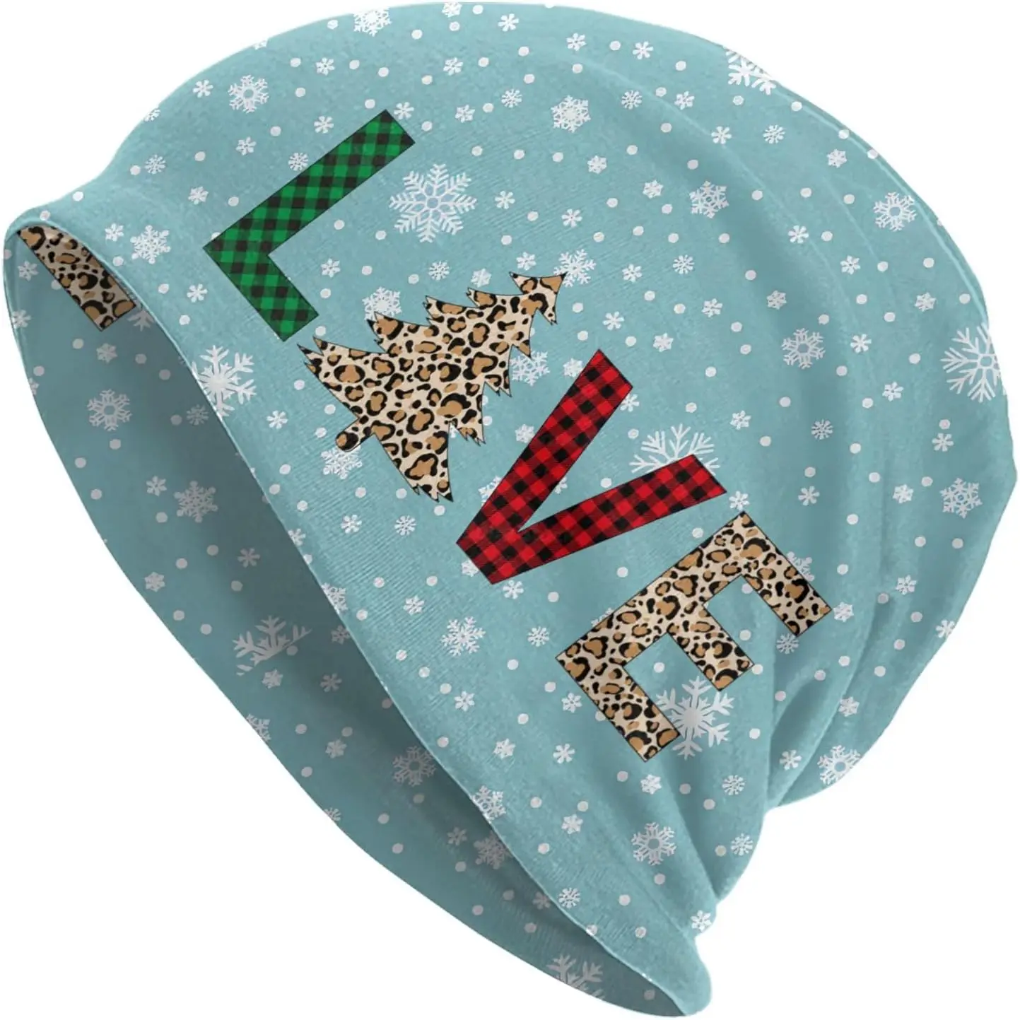 Funny Christmas Beanie Hat Warm Skull Cap Adult Chemo Caps Slouchy Cancer Headwear Gift for Women Men Soft Warm Winter Hat