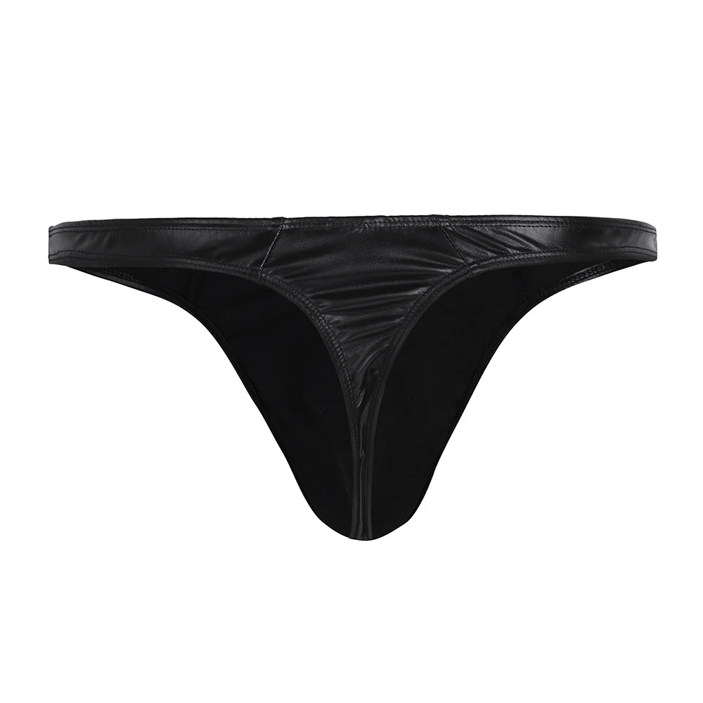 Thong Sexy Underwear for Men Gay Ultra Thin Underpants Leather Slips Man T Panties Low Waist Male Boxers and Briefs G Strings