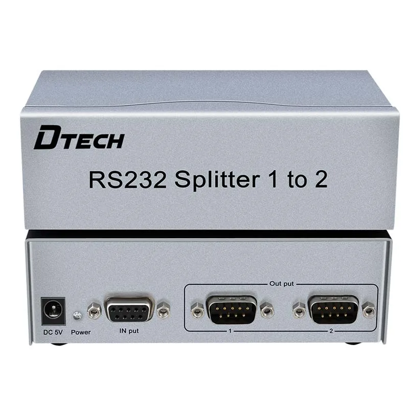 DTECH High Quality Hot Selling 1x2 1 Input 2 Output 2 Port Rs232 Splitter