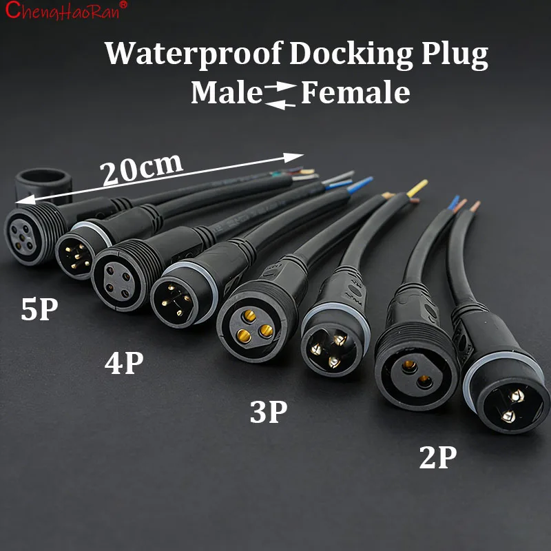 1/2Set 4in1 Waterproof Quick Connector Kit Industrial Outdoor LED Wire Connectors Male Female Docking Plug 2P 3P 4P 5P 6P