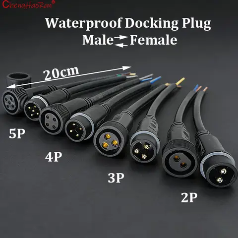 1/2 Set Kit de Conectores Rápidos Impermeables 4 en 1 para Uso Industrial y Exterior, Conectores de Cable LED Macho y Hembra, Enchufe de Acoplamiento 2P 3P 4P 5P 6P