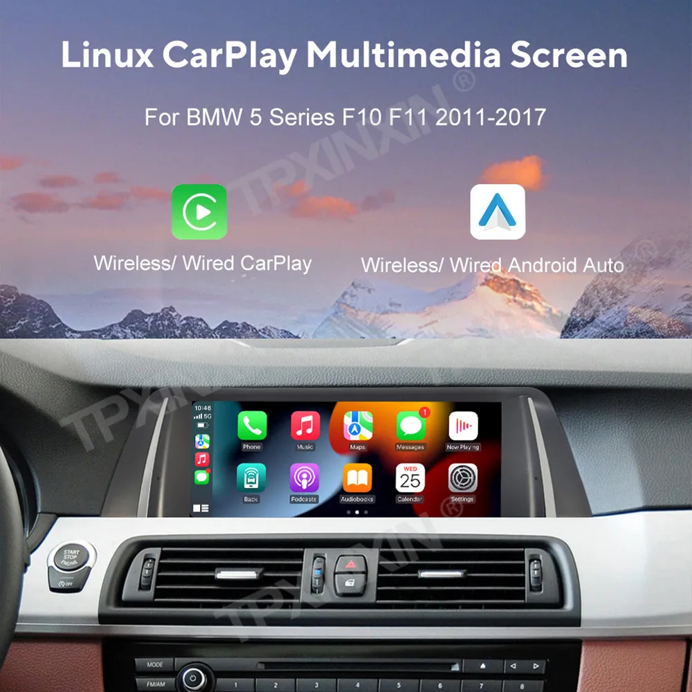 

Система Linux для BMW 5 серии F10 F11 F18 2010 - 2017 Беспроводная Carplay Android авто FM DSP DAB WIFi GPS RDS Передняя и задняя камера