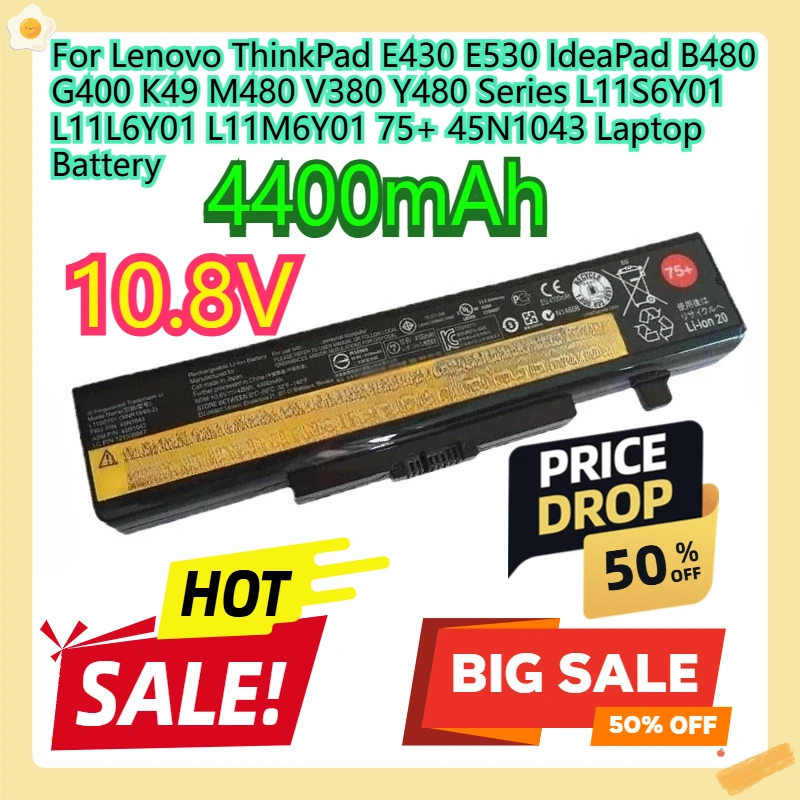 Для Lenovo ThinkPad E430 E530 IdeaPad B480 G400 K49 M480 V380 Y480 серии L11S6Y01 L11L6Y01 L11M6Y01 75+ 45N1043 аккумулятор для ноутбука