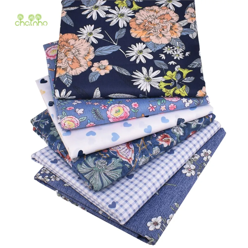 

Chainho,Printed Twill Weave Cotton Fabric,DIY Sewing Quilting Material,Patchwork Cloth,Floral Series,6 Designs,2 Sizes,15C52