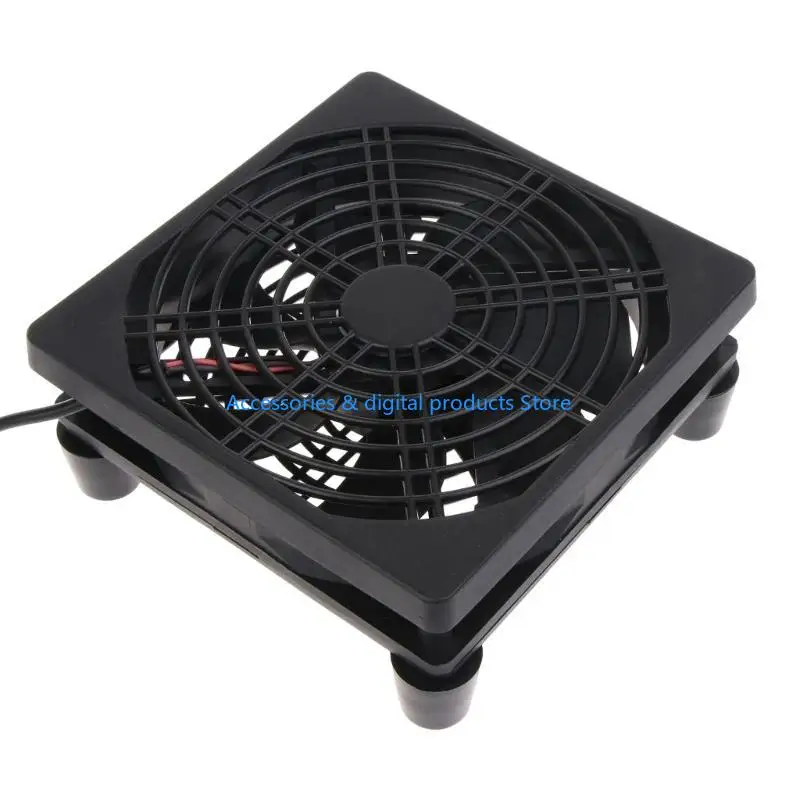 77JD 1 Speed 5V Powerful 120mm USB Cooling Fan 1400PRM Fan with Switch Cable for Router, Receiver, and Game Console