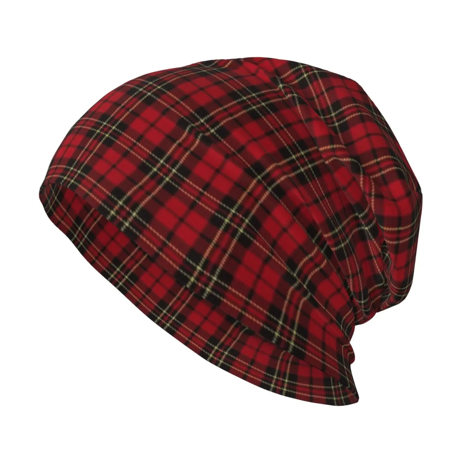 Custom Classic Scottish Clan Tartan Plaid Skullies Beanies Caps Hip Hop Knit Hats Unisex Check Geometric Gingham Bonnet Hats