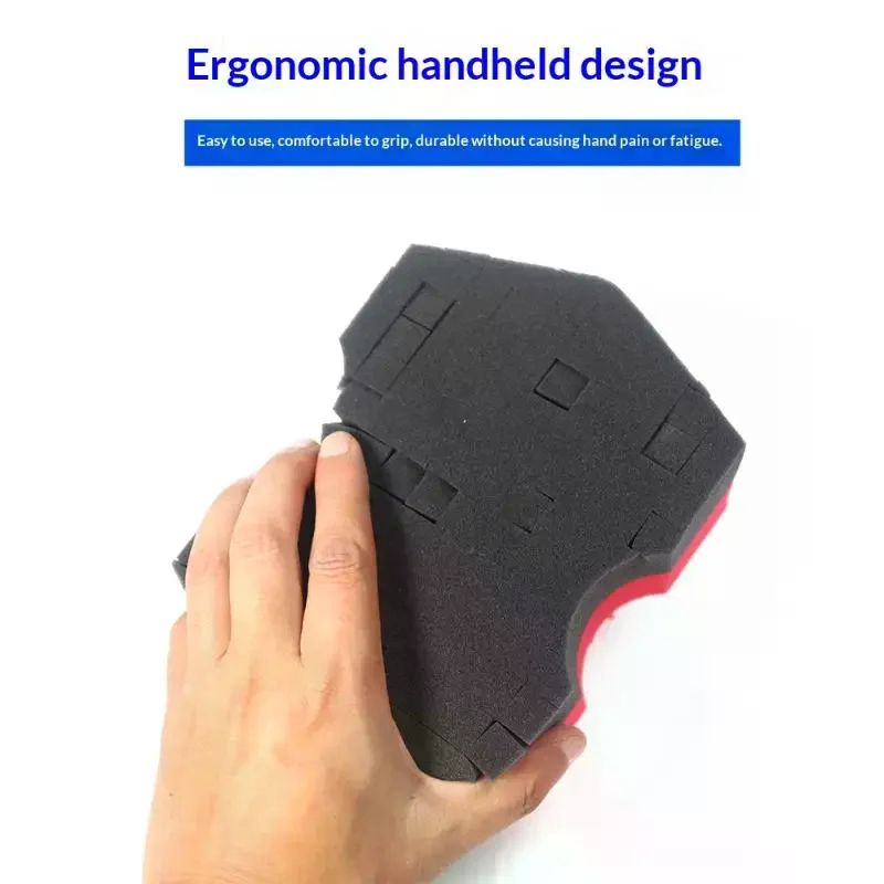 

Double Side -Cut Red/Black Sponge 2.0 Better Grip And Access Tight Spaces For Rinseless Car Wash