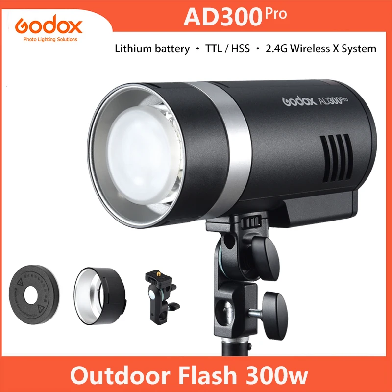 Godox AD300Pro Outdoor Flash Light 300Ws TTL 2.4G 1/8000 HSS with 2600mAh Battery for Canon Nikon Sony Fuji Olympus Pentax