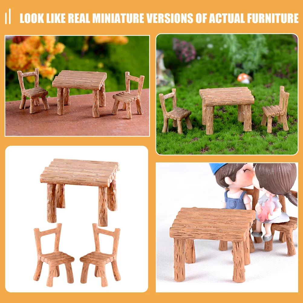 

Moss Ornaments Mini Hole Furniture Model Miniature Chair Simulation House Table Decor