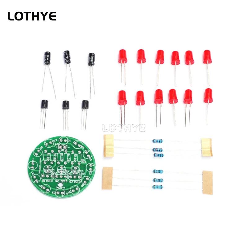 LED Round Water Lamp Production Kit DIY Electronic Kit Triode Sports Light Parts Fun Welding Skill Training Soldering Practice