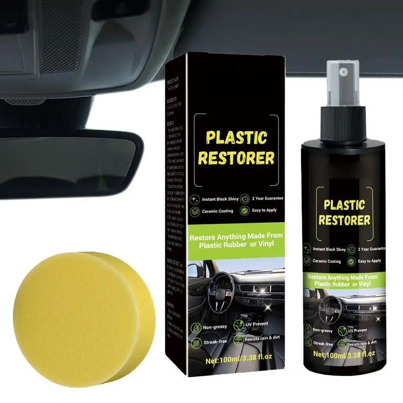 

Car Restoration Spray 100ml Auto Spray Trim Restorer Interior Refurbisher Trim Restorer Auto Detailing Supplies