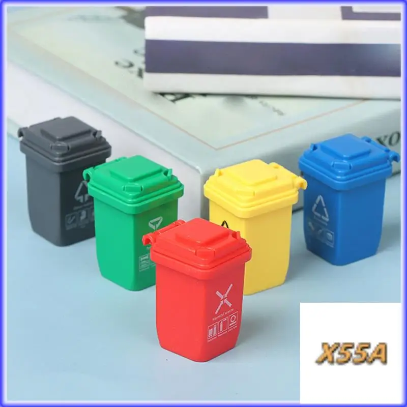 XX-5 pezzi casa in miniatura bidone della spazzatura modello accessori parti mobili camion della spazzatura lattine bordo del veicolo bidone regali