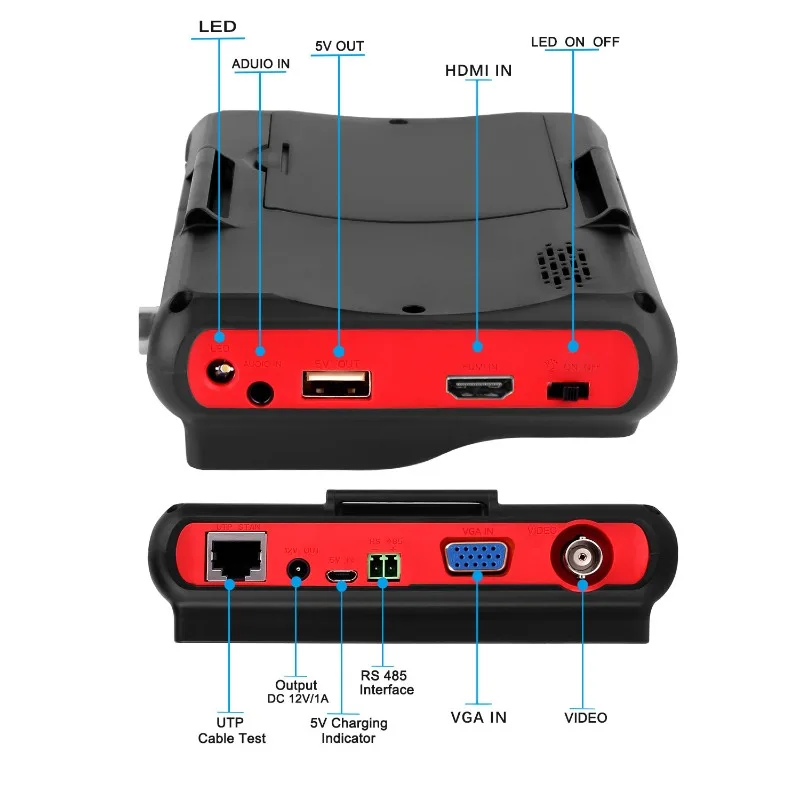 Portable Handheld HDMI Input and Output CCTV Tester Monitor Engineering Inspection Device Video Surveillance Camera Test Tool