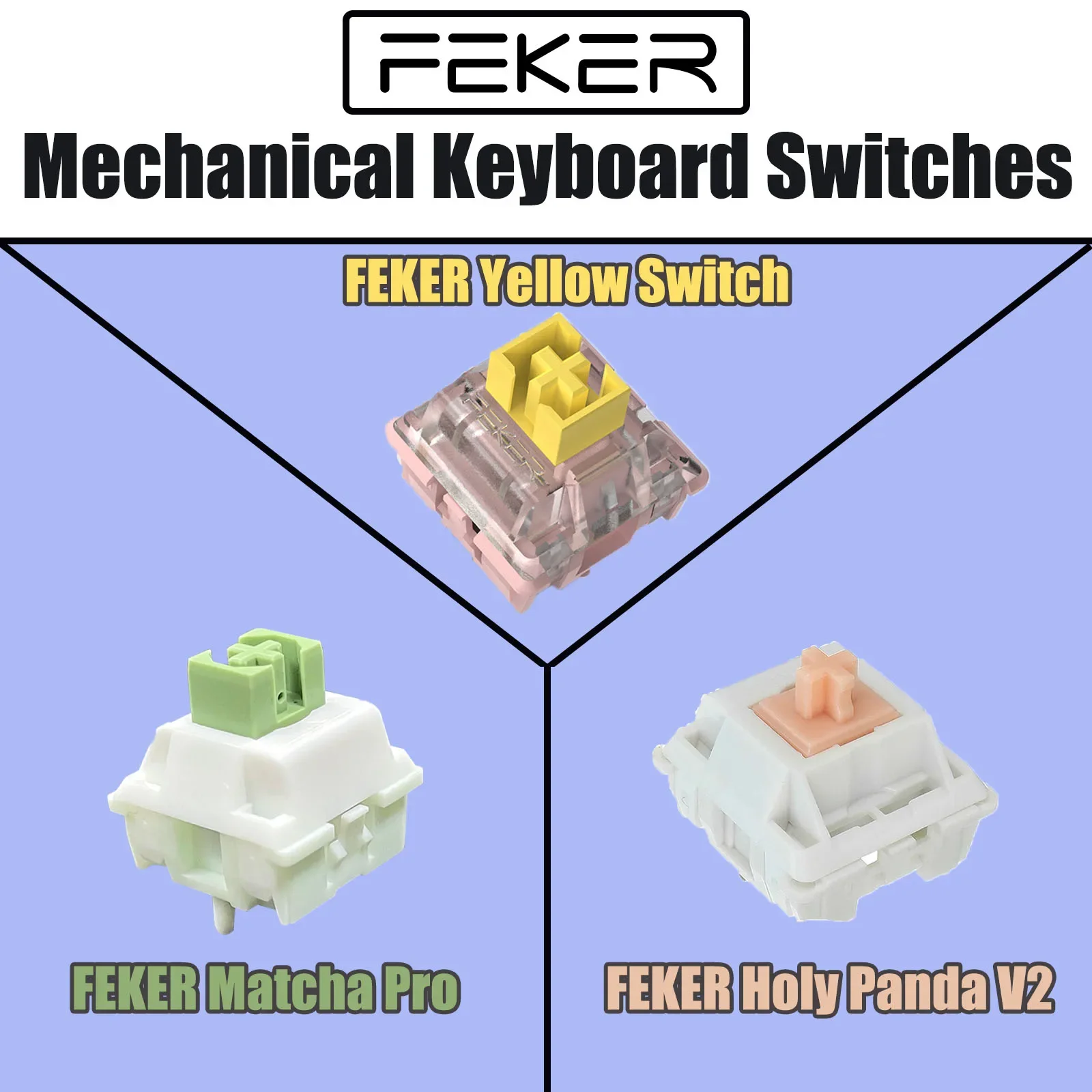 

FEKER Switch Holy Panda Switches Matcha v1v2 pro Linear Tactile Silent Monophonic 3/5pin HIFI Mechanical keyboard Accessories