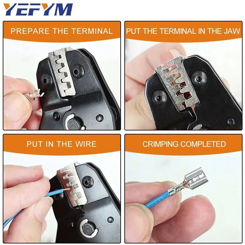 SN Series Crimping Pliers SN-48BS 0.25-1.5mm2/23-16AWG For Tab 2.8 4.8 6.3 SM2.5 DuPont2.54 Car Connector Wire Ratchet Tools image 6