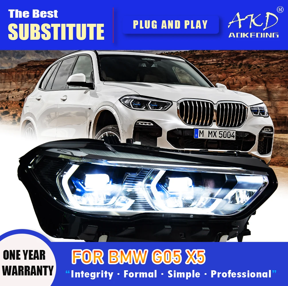 AKD Head Lamp for BMW G05 G06 X5 X6 LED Headlight 2019-2023 Headlights X6 G06 DRL Turn Signal High Beam Angel Eye Projector Lens