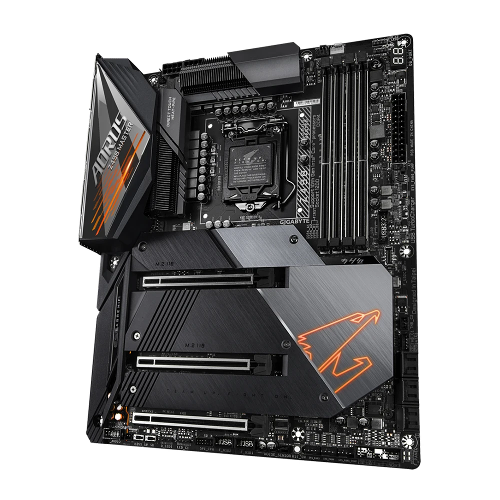 Imagem -04 - Placa-mãe Master Aorus Chipconjunto Z490 Soquete Lga 1200 para o 10 ° 11th Core Cpu Atx Placa-mãe Usada