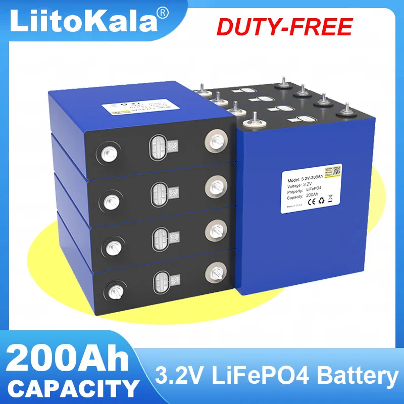 LiitoKala 3.2V 202Ah LiFePO4 Battery 3.2v Lithium iron phosphate batteries For RV Campers Golf Cart Off-Road Solar Wind TAX FREE