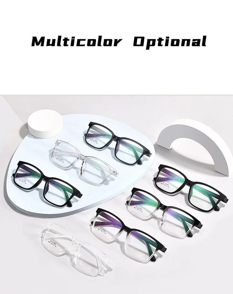 YIMARUILI Mode Ultra-licht Große Schraubenlose TR90 Brillen Frauen Platz Retro Große Gesicht Optische Brillen Rahmen Männer – Detail 5