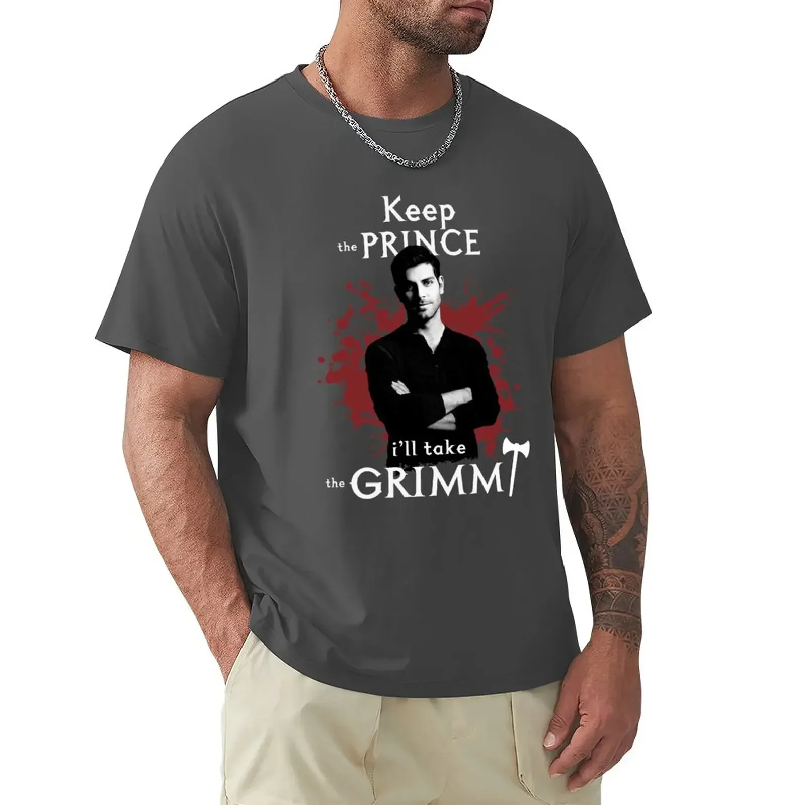 Keep the prince, I'll take the Grimm T-Shirt boys animal print graphics aesthetic clothes Men's clothing Short Sleeve fashion