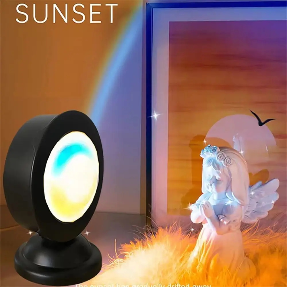New Led Sunset Projector Lamp USB 360° Rotation Mood Neon Light Ambient Lighting Home Decoration