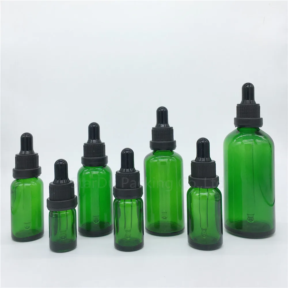 5ml,10ml,15ml,20ml,30ML,50ml,100ml Green Glass Essential Oil Bottle With Tamper Evident,Reagent Eye Perfume Bottles