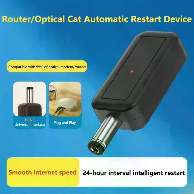 DC WiFi Auto Reboot Router 24H Automatic Power Off Reset Tool 5.5x2.1mm Restart Control Line 5V-24V