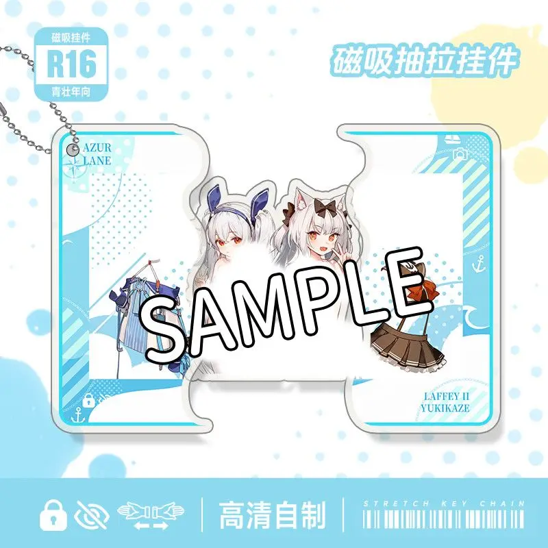 Llavero de anime USS Laffey II para mujer, llavero acrílico extraíble, colgante de llavero Azur Lane para hombre, accesorios, regalo para amigo, IJN Yukikaze