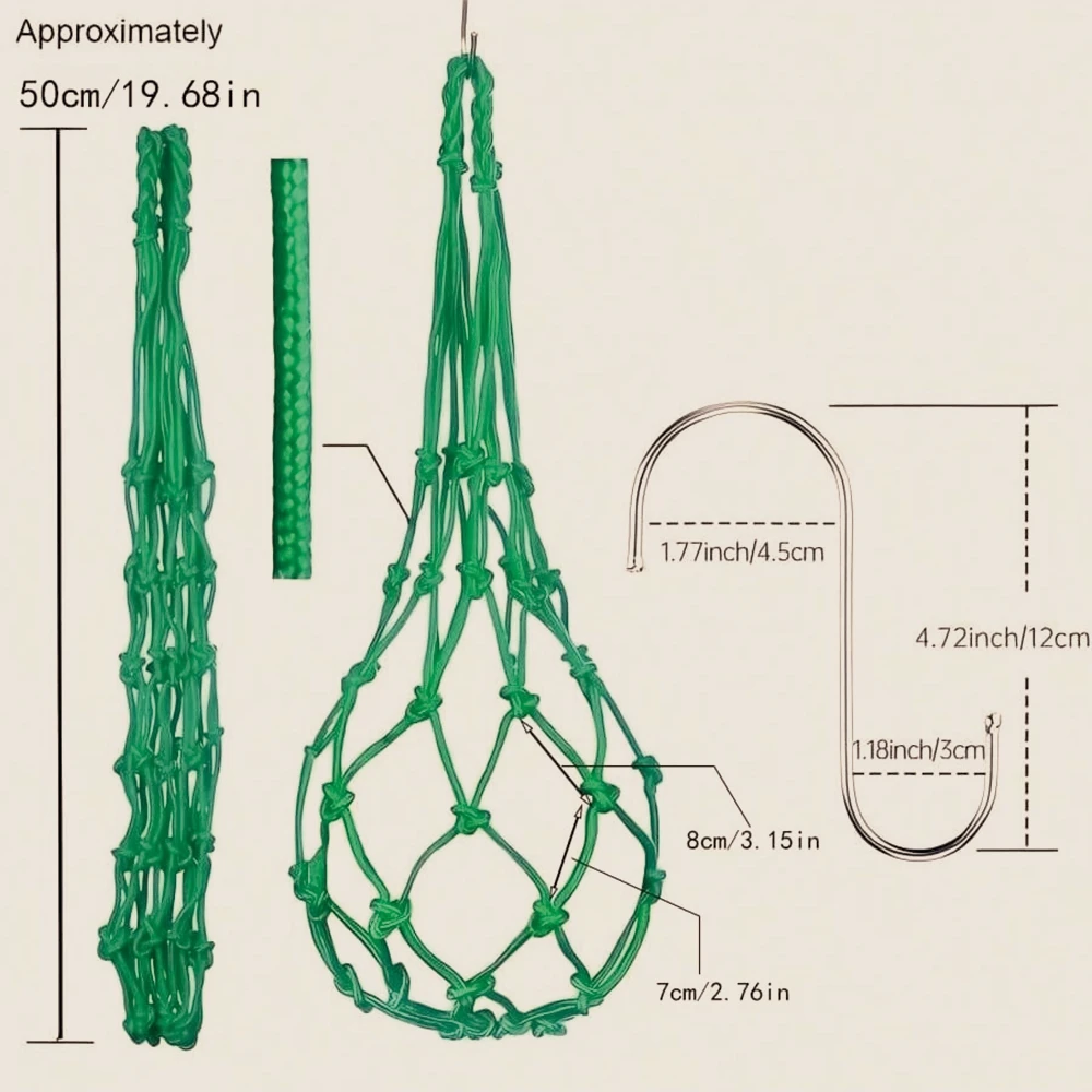 50cm Vegetable Fruit Nylon Net for Chicken Duck Goose Poultry Automatic Cabbage Feeder Treat Feeding Tool for Hen Large Birds