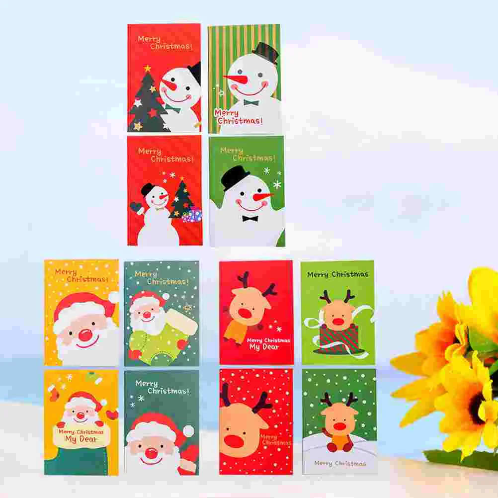 48 Pcs Christmas Notebook Cartoon Santa Claus Notebok Mini Notepad Deer Snowman