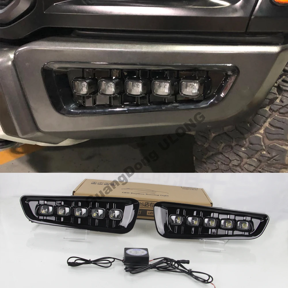 While DRL LED Daytime Running Lamp for FordS Raptor F150 2016 2017 2018 2019 LED Turn Signal Driving Light