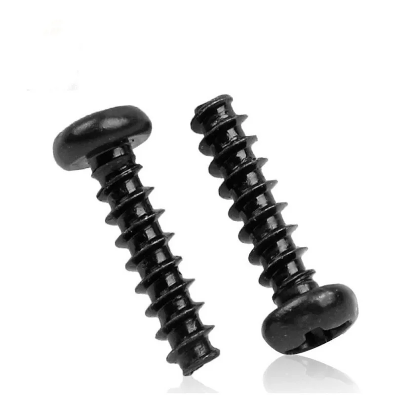100pcs/lot Cross Recessed Pan Head Self-tapping Screw  Black Carbon Steel Phillips