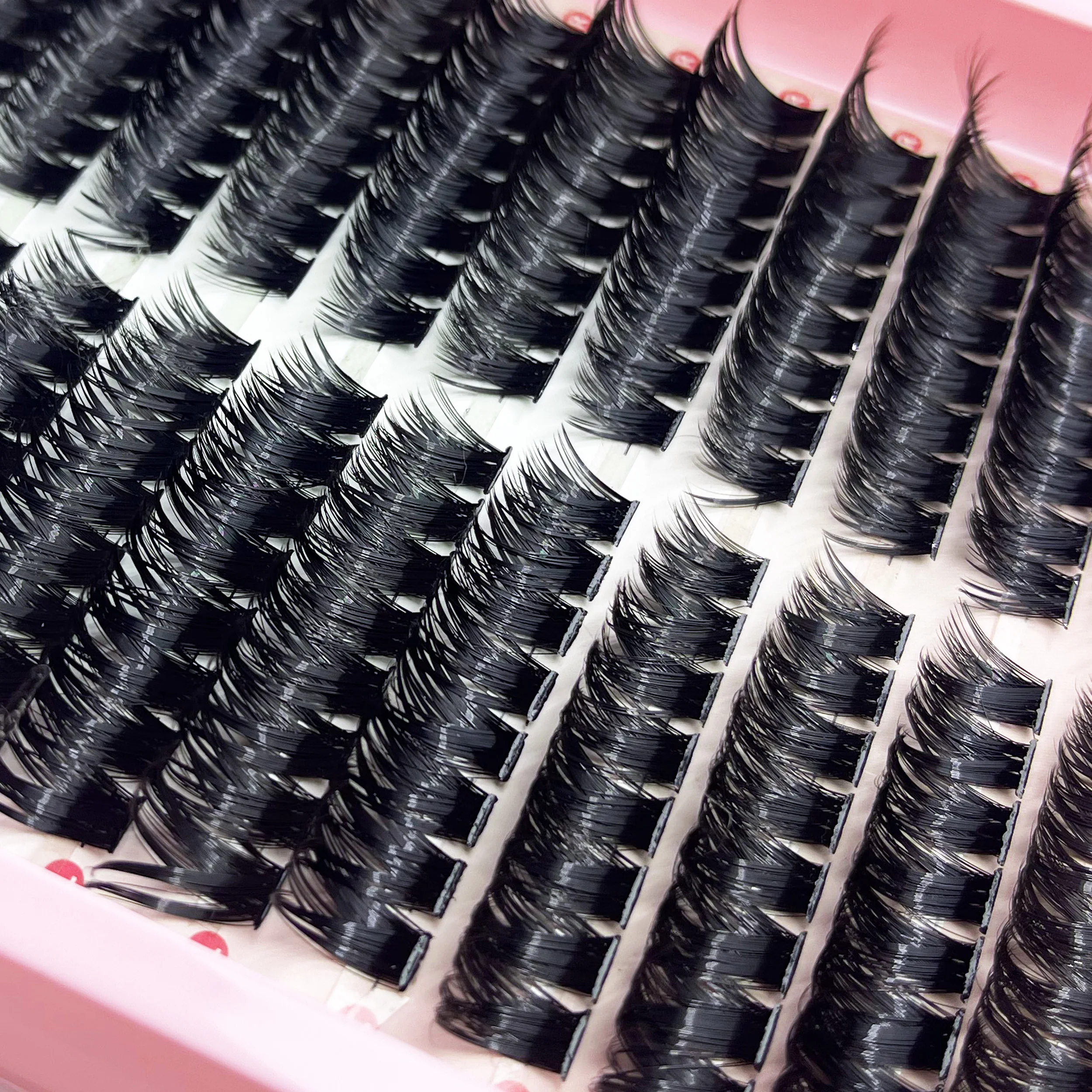 MIOFIA 100D Wimpernbüschel 3D Faux Mink Wimpern Flauschige Einzelwimpern Volumenwimpern Katzenaugen-Wimpern Natürliche Wimpernverlängerung Make-up – Detail 5