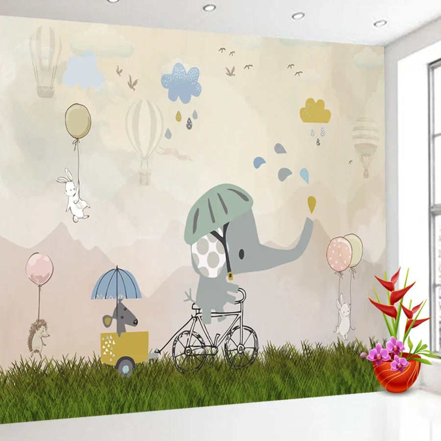 

Peel and Stick Wallpapers Accept for Living Room Bedroom Walls Papers Home Decor Cartoon Kids Animal Elephant TV Contact Paper