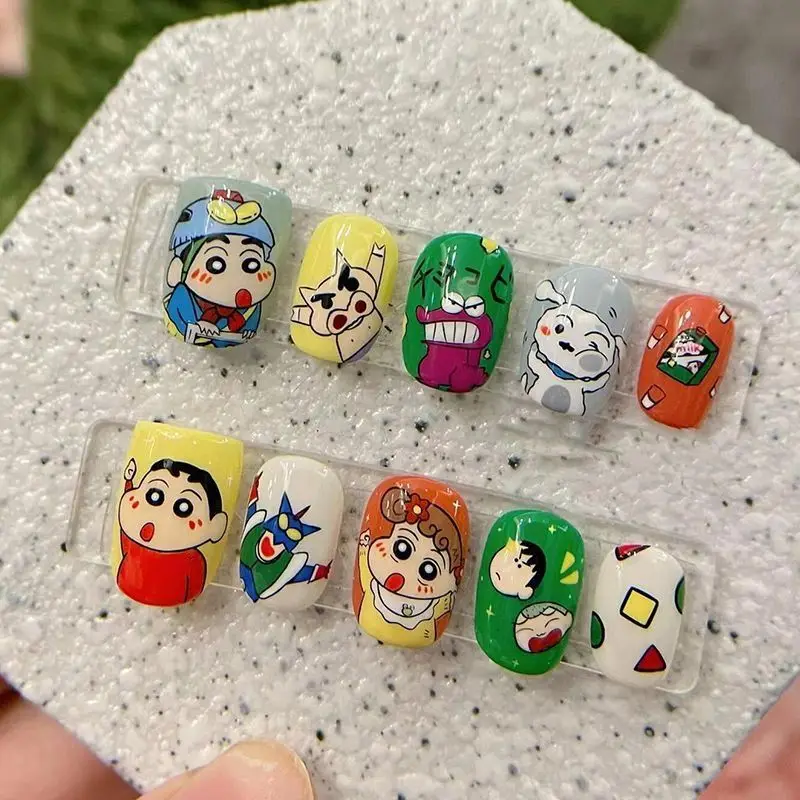 Crayon Shin-chan Women Nail Sticker Anime Figure Waterproof Finger Decorations Stickers DIY Art Supplies Self-Adhesive Nail Gift