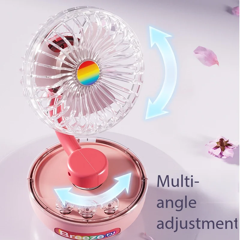 Home & Garden Popular transparent table fan home office desktop small fan rechargeable portable student dormitory electric fan