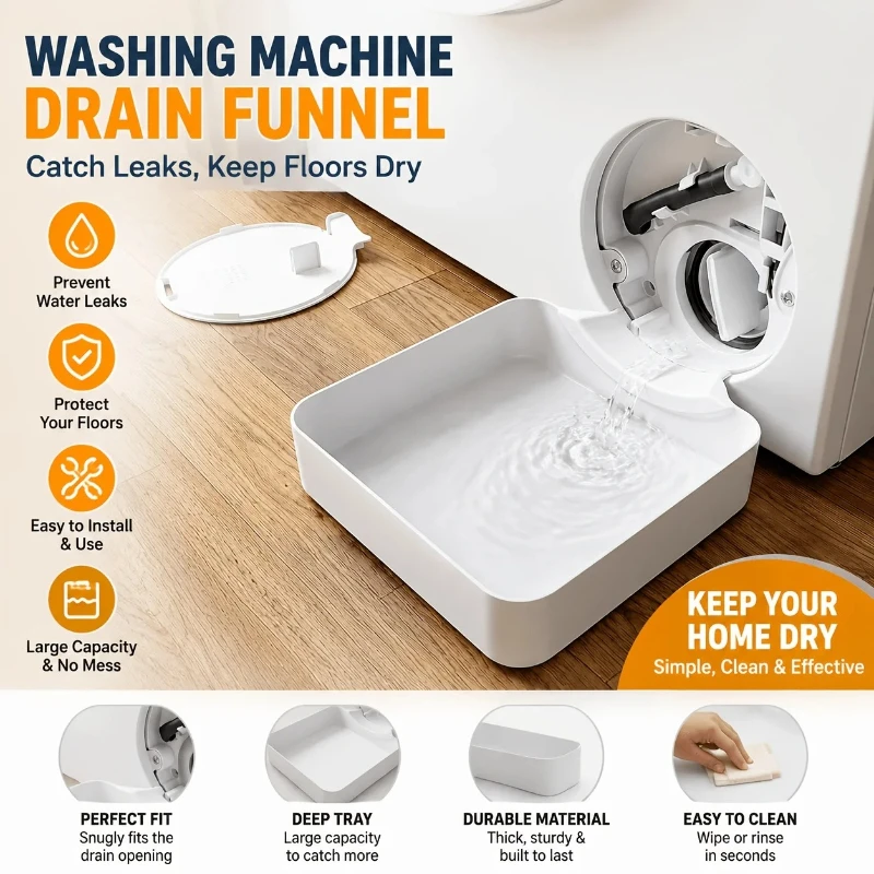 High quality Washing Machine Drain Tray Water Catch Box Leak Proof Pan For Drum Washer Floor Protection
