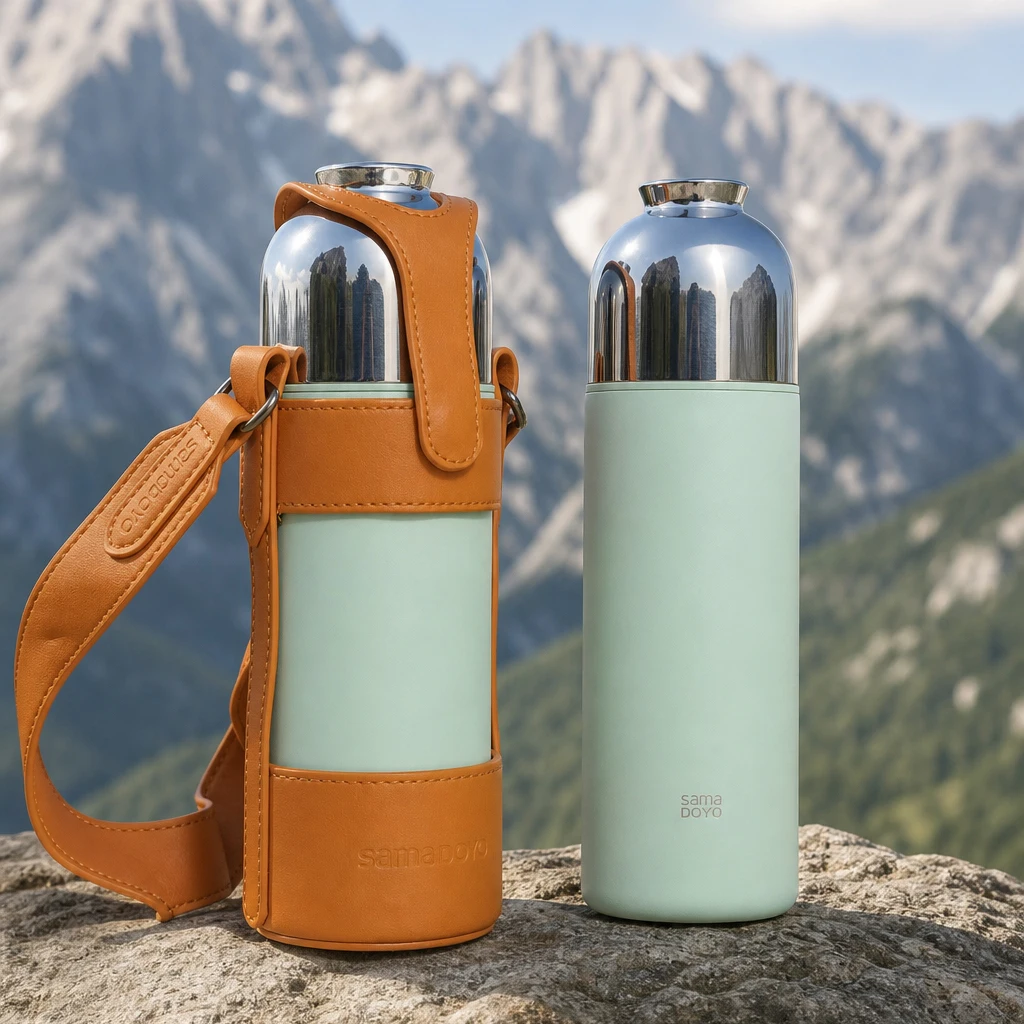 SAMADOYO-Tea Making Cup, Portable Tea Cup, 304 Stainless Steel, Double Layer, Car Mounted Water Cup