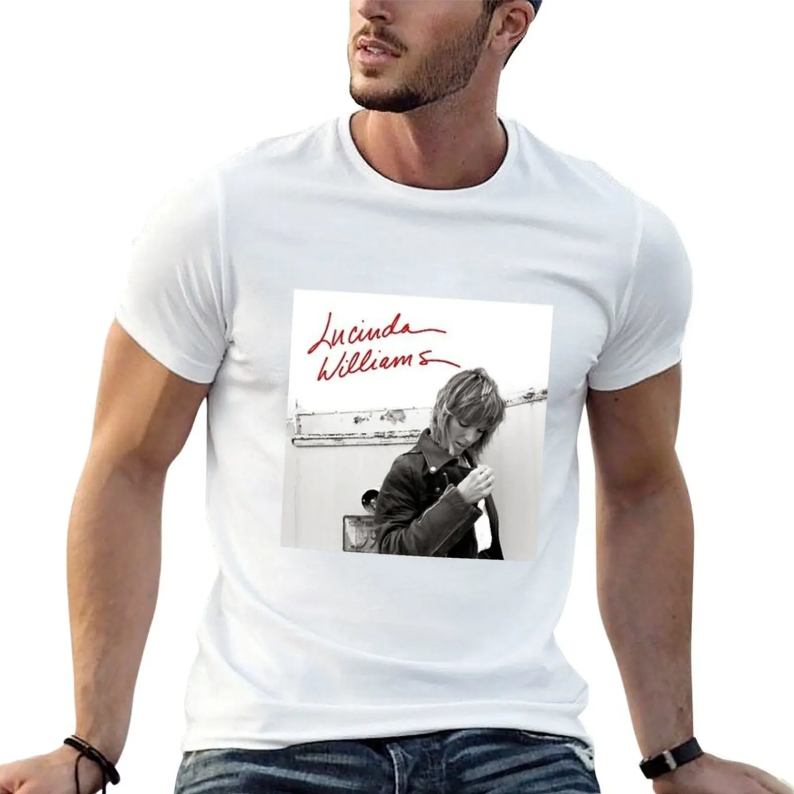lw09 لوسيندا ويليامز تي شيرت تي شيرت مصمم تي شيرت مخصص طباعة تي شيرت للرجل سليم تي شيرت مجسم