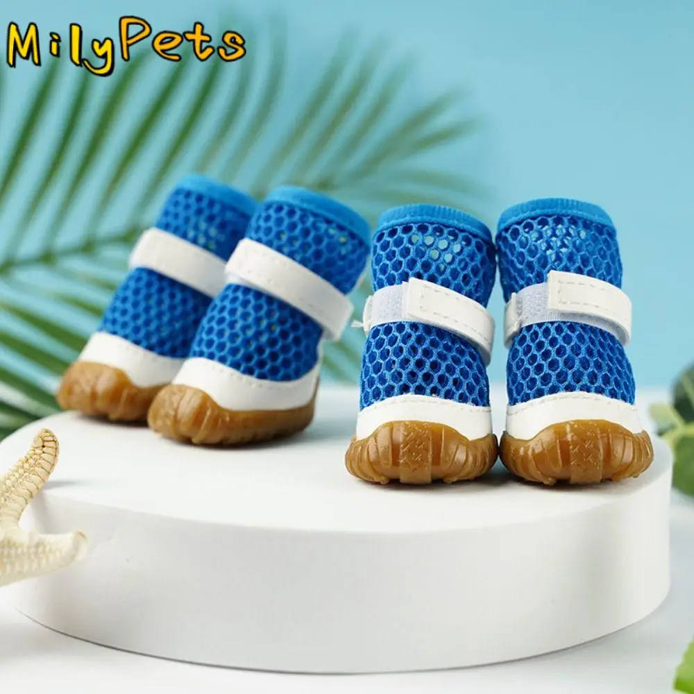 

Su Dog Shoes Breathable Dog Net Shoes Anti-Slip PVC Hollow Out Dog Shoes Soft Dog Sandals Shoes Outdoor