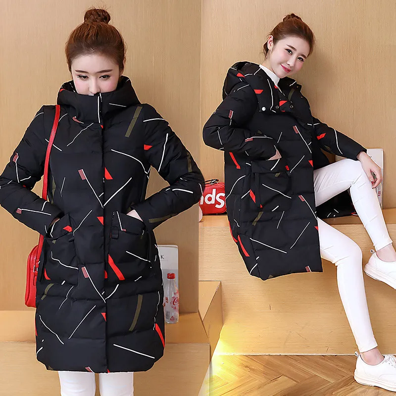 

Nice Pop Winter Jacket Women Long Parka Hooded Casual Overcoat Female Cotton Padded Parkas Thick Warm Outwear Plus Size P850