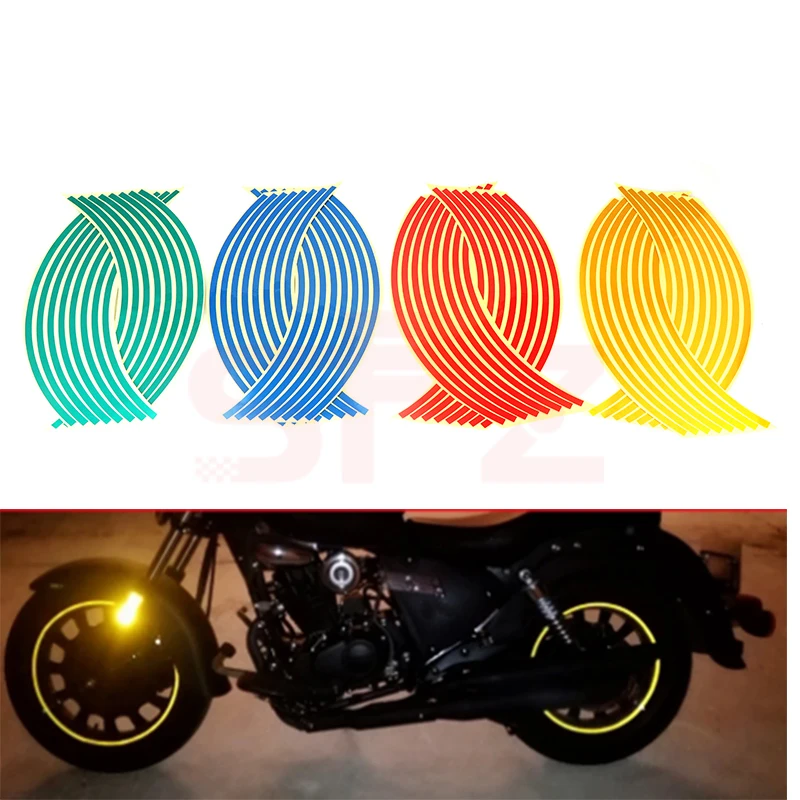 

Motorcycle bike stripe tape wheel sticker reflective rim sticker for Honda Kawasaki Z750 Z800 Yamaha MT07 MT09 MT10 R1