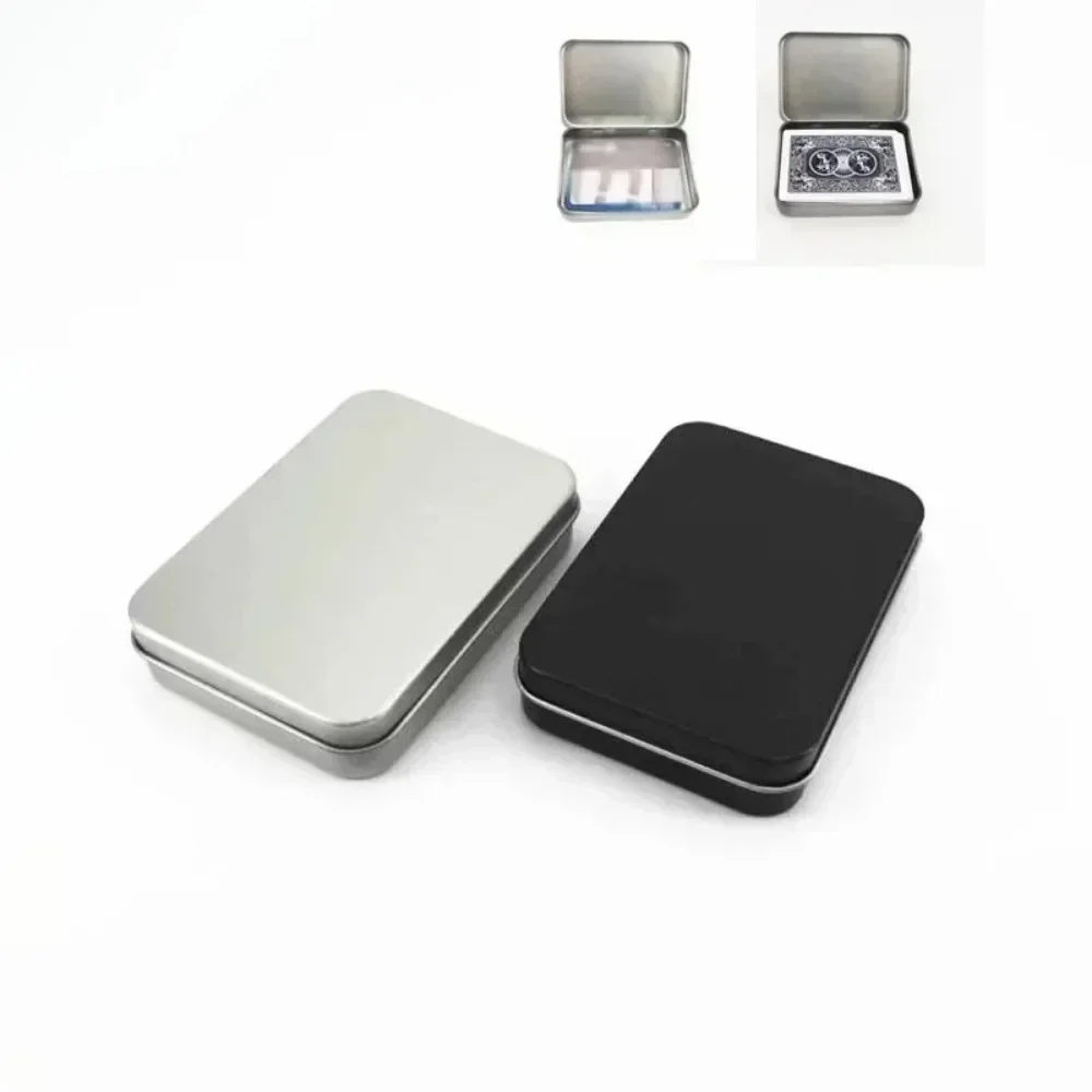 New 1pcs Metal Tin Silver Black Flip Storage Box Tool Box Money Coin Candy Key Business Card Storage Box caja de almacenamiento