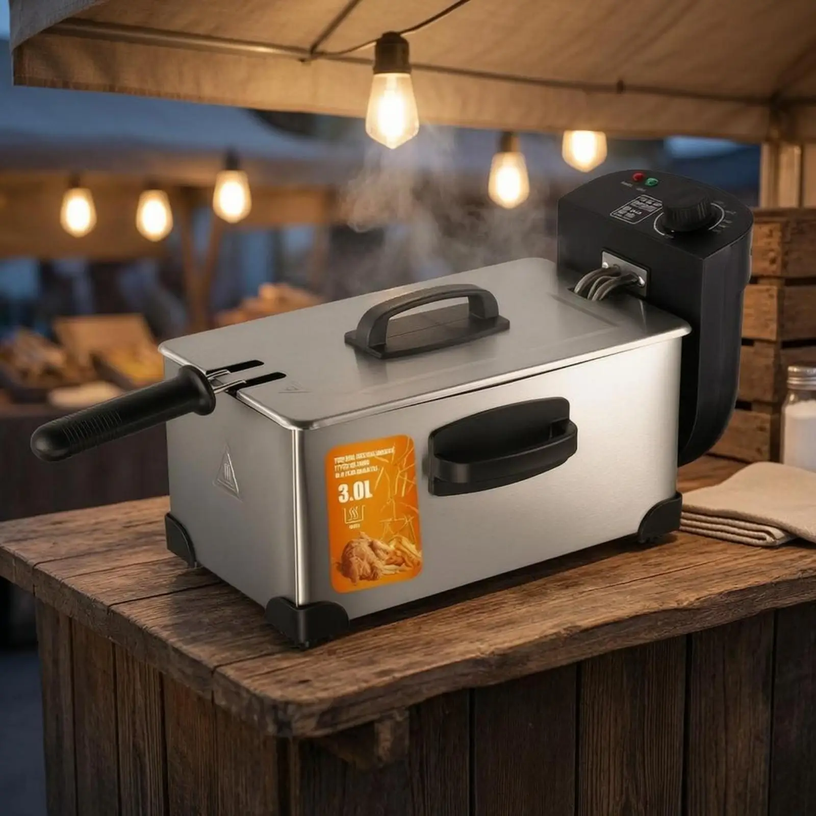 Electric Deep Fryer Temperature Control Deep Fryer with Basket Indicator Lights