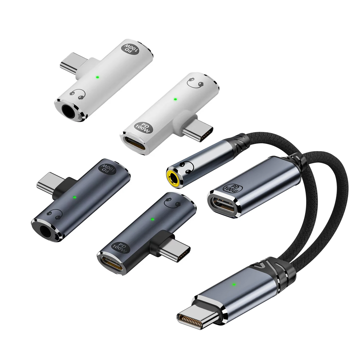 

Type C to Aux Audio Jack with PD 100W Fast Charging Dongle USB C to 3.5mm Headphone and Charger 2 in 1 Adapter for Laptop Mobile