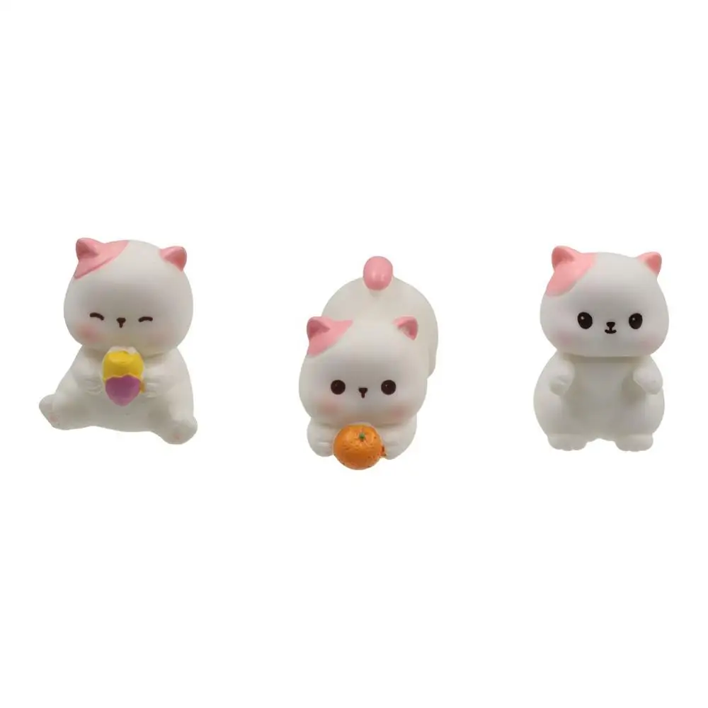 Cartoon Cat Figurines Miniatures Resin Crafts DIY Handicraft Mini Cat Ornament Cute Kitten Statue Fairy Garden Decorations