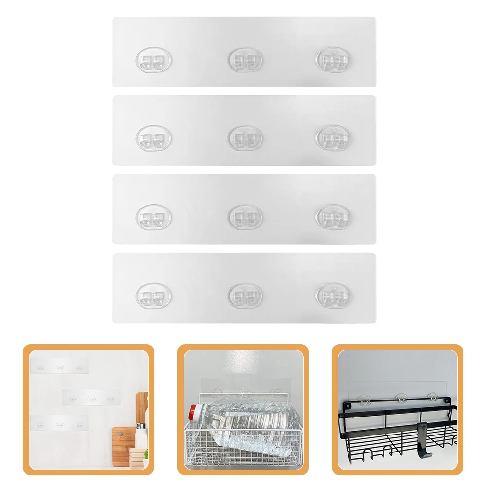 4 個の透明ステッカー粘着壁取り付けシャワー棚フック棚交換用