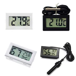 Mini LCD Digital Thermometer Hygrometer Temperature Indoor Convenient Temperature Sensor Humidity Meter Gauge Instruments Cable