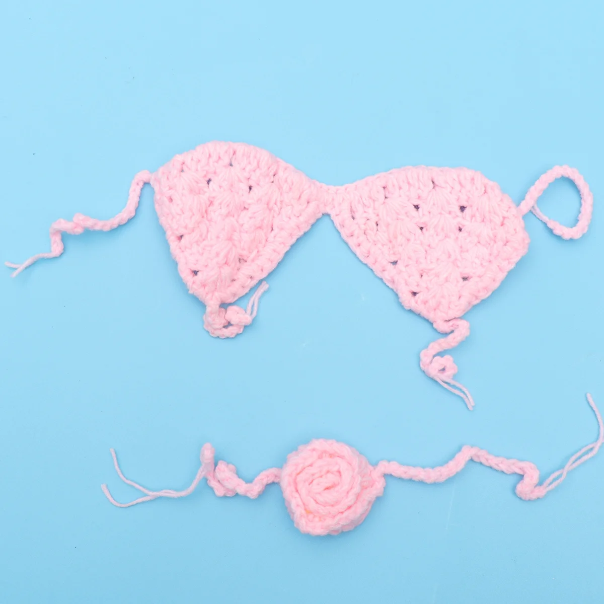 

Newborn Baby Photography Prop Crochet Mermaid Tail Bra Headband Comfortable Lightweight Baby Mermaid Photo Prop for Photoshoot